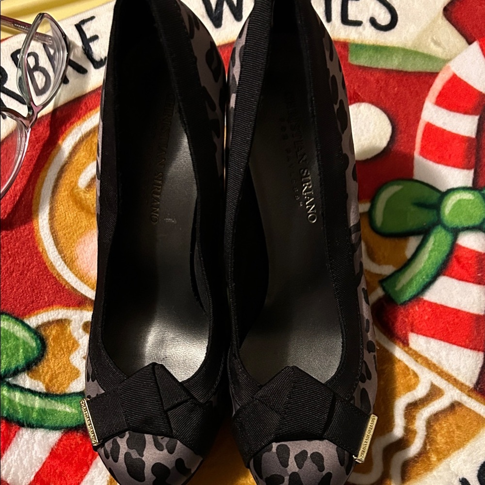 Christian Siriano Black Leopard Print Heels size 7 for Payless